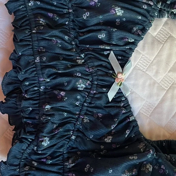 For Love And Lemons Navy Floral Sleepwear Set - Picture 6 of 6